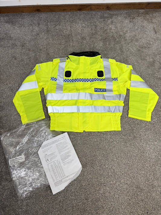 NEW Ex Police Hi-Vis Lightweight Blouson Bomber Jacket With Badge MEDIUM Film TV Uniform Collector Display