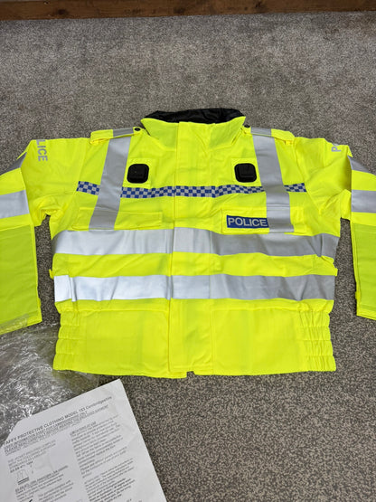 NEW Ex Police Hi-Vis Lightweight Blouson Bomber Jacket With Badge MEDIUM Film TV Uniform Collector Display