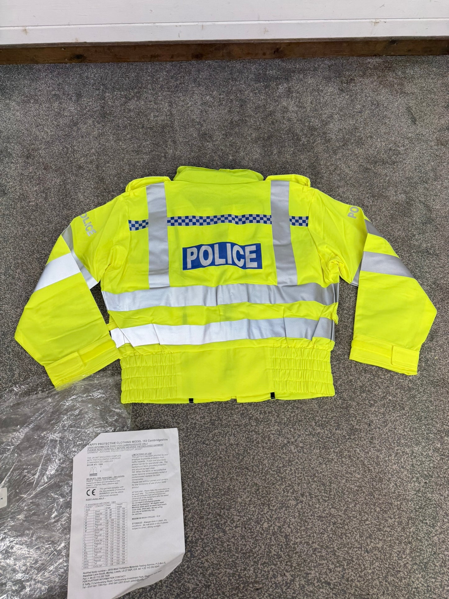 NEW Ex Police Hi-Vis Lightweight Blouson Bomber Jacket With Badge MEDIUM Film TV Uniform Collector Display