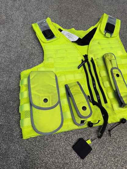 Ex Police Safariland Hi-Vis MOLLE Vest & Pouches Tactical Security Vest X LARGE