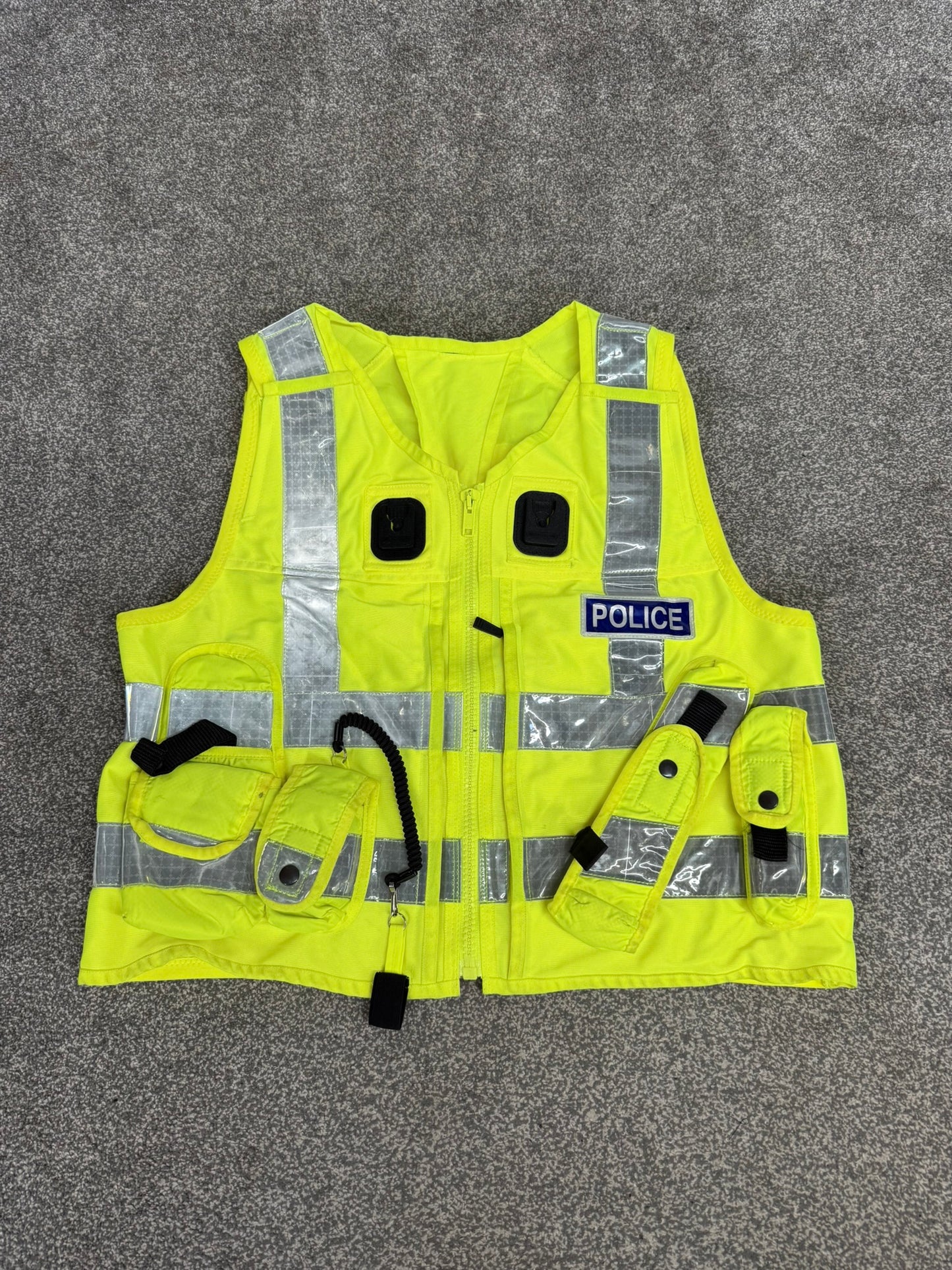 Ex Police Hi Vis Utility Tac Vest & Pouches Model 774 Badged - X Large