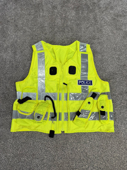 Ex Police Hi Vis Utility Tac Vest & Pouches Model 774 Badged - X Large