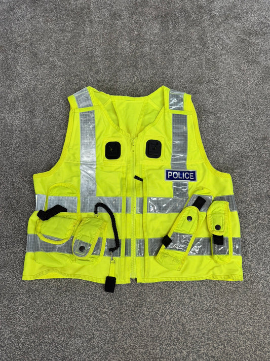 Ex Police Hi Vis Utility Tac Vest & Pouches Model 774 Badged - X Large
