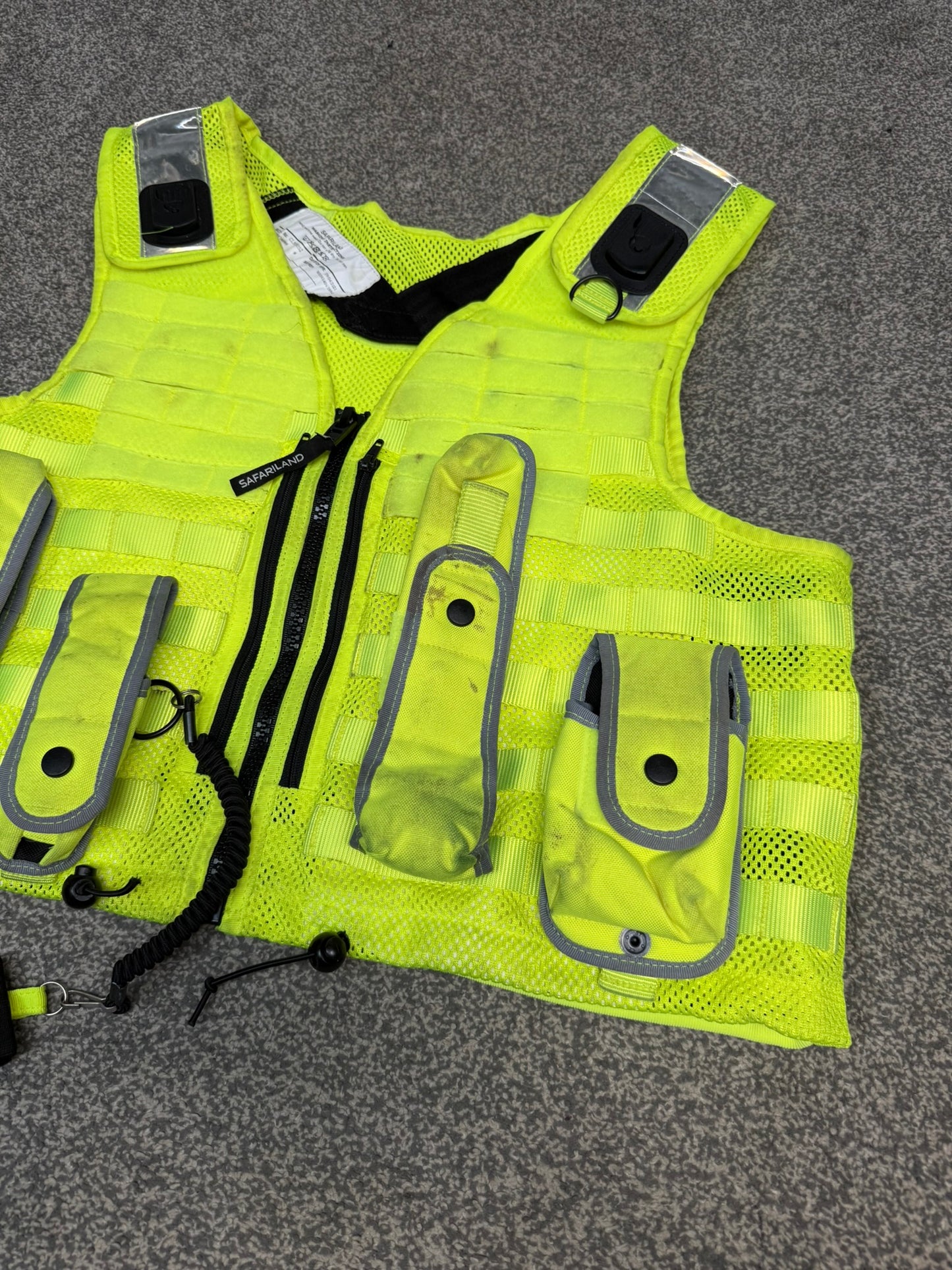 Ex Police Safariland Hi-Vis MOLLE Vest & Pouches Tactical Security Vest X LARGE