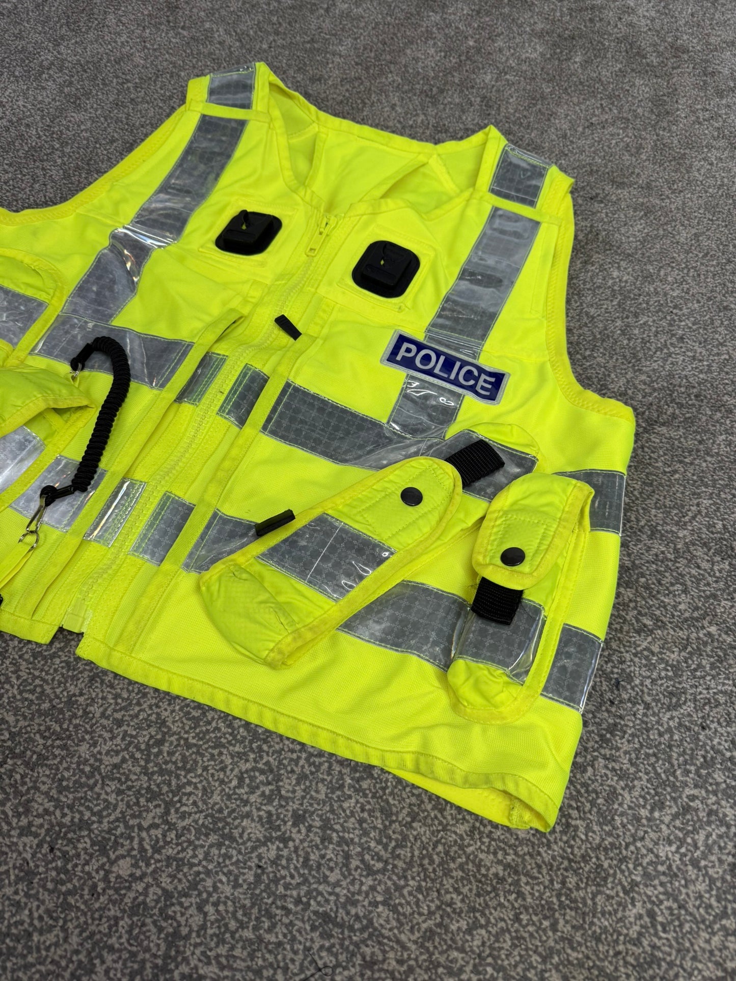 Ex Police Hi Vis Utility Tac Vest & Pouches Model 774 Badged - X Large