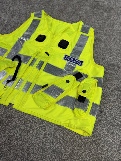 Ex Police Hi Vis Utility Tac Vest & Pouches Model 774 Badged - X Large