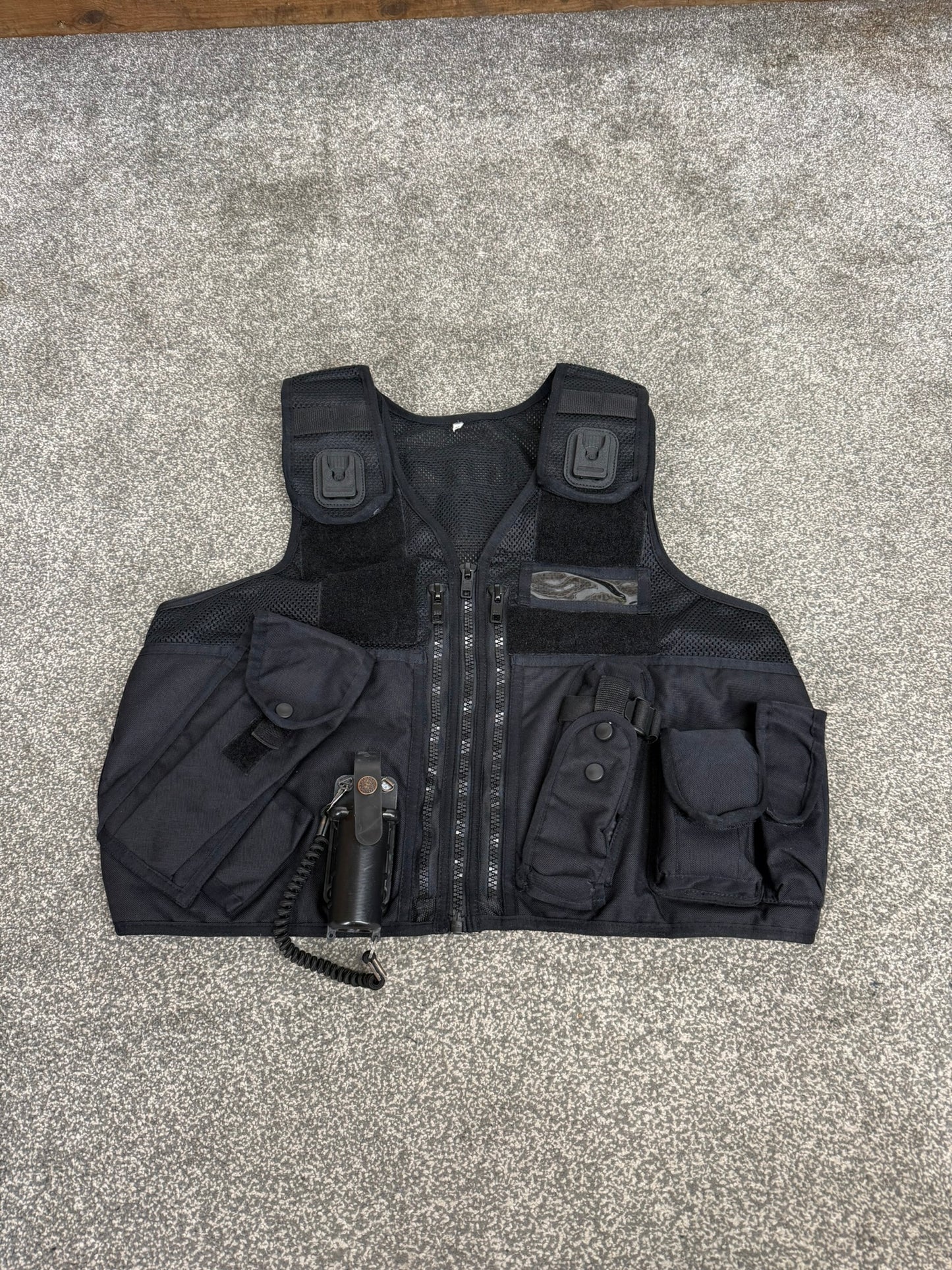 Black Arktis Tac Vest Ex Police Utility Vest & Pouches Security Airsoft - Medium