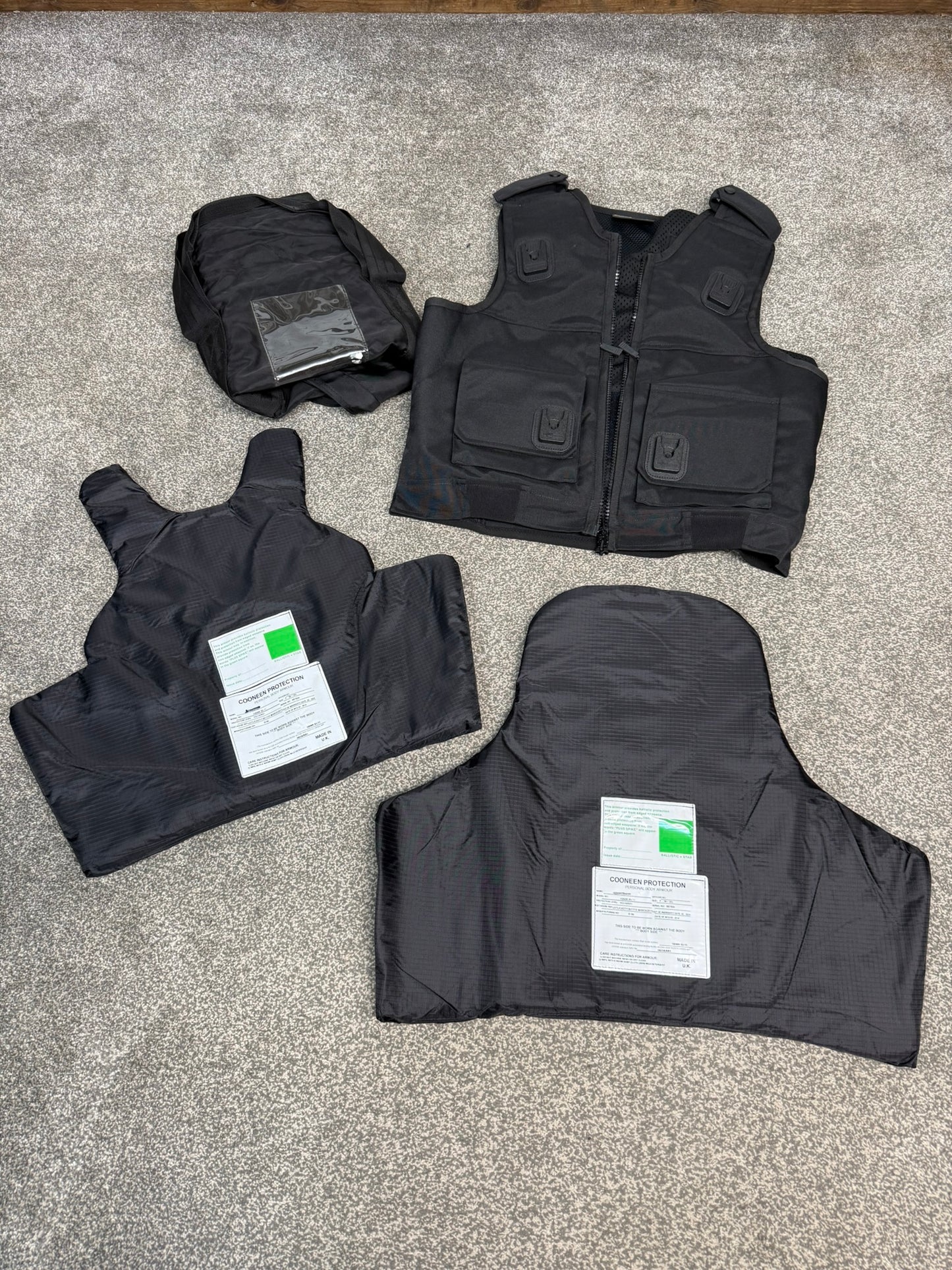 Ex Police Cooneen Body Armour Stab Vest + Bag MEDIUM Anti Stab & Ballistic HG1A & KR1