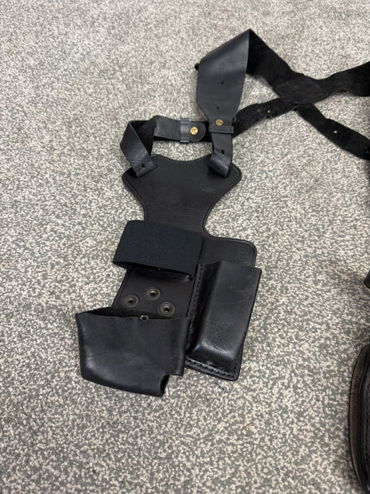 Ex Police PWL Leather Shoulder Holster Glock 17 With Radio & Mag Pouch Covert Security