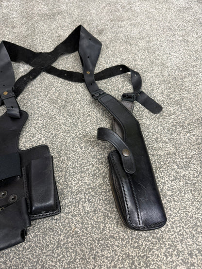 Ex Police PWL Leather Shoulder Holster Glock 17 With Radio & Mag Pouch Covert Security