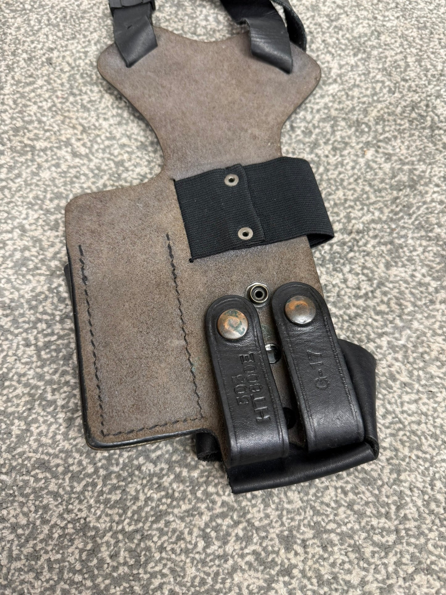 Ex Police PWL Leather Shoulder Holster Glock 17 With Radio & Mag Pouch Covert Security