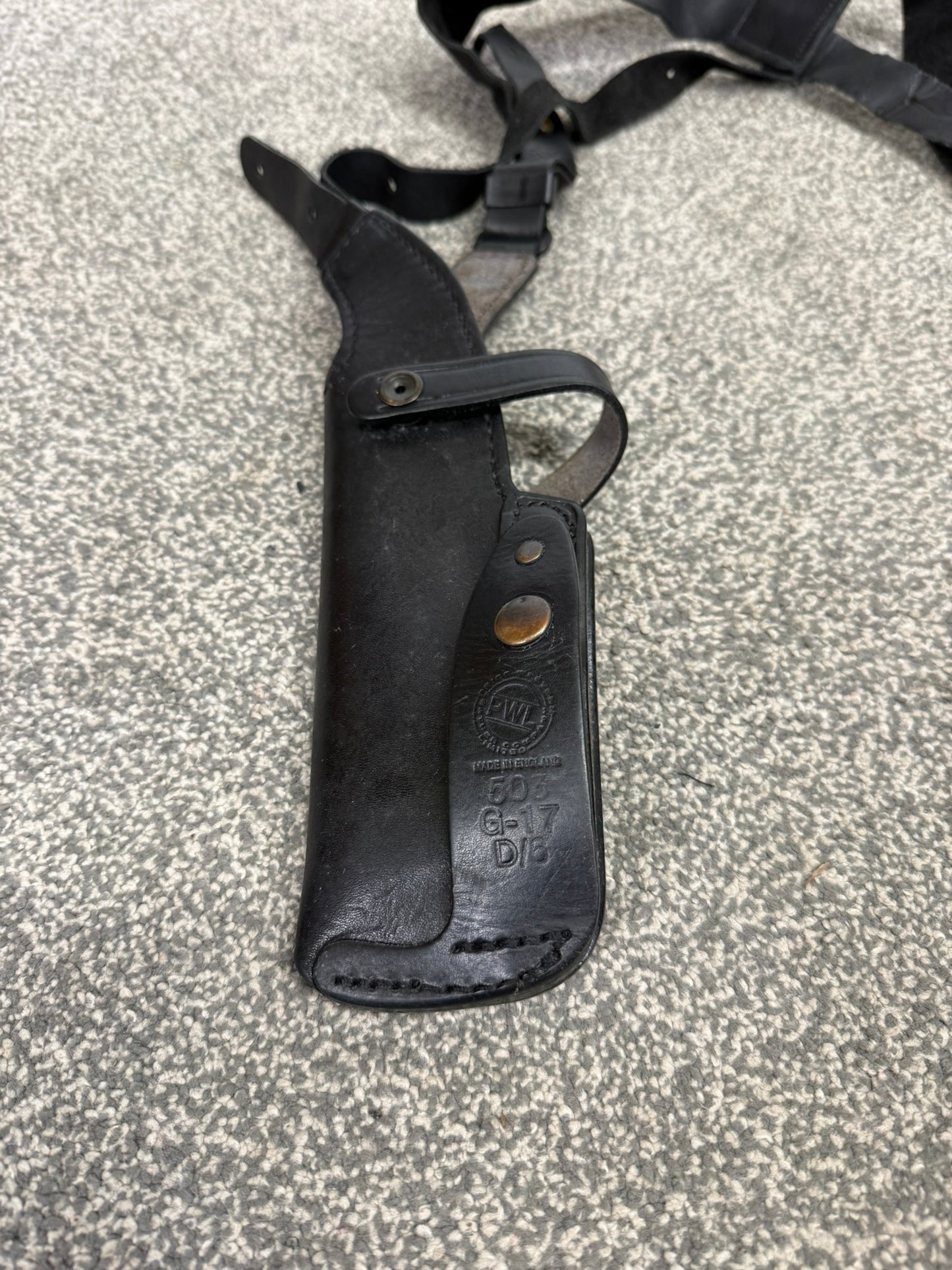 Ex Police PWL Leather Shoulder Holster Glock 17 With Radio & Mag Pouch Covert Security