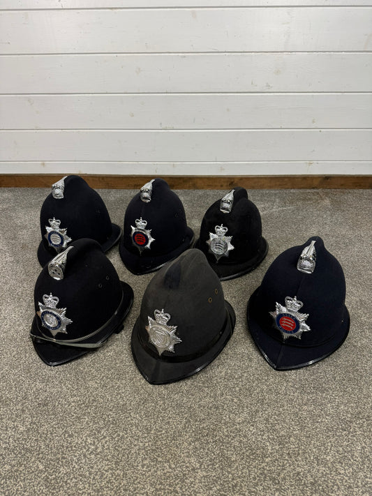 6x Ex Police Bobby Helmet Custodian Helmet Job Lot Film Display Theatre