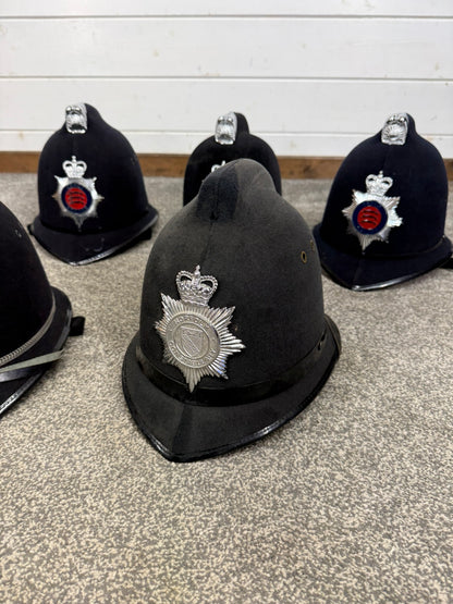 6x Ex Police Bobby Helmet Custodian Helmet Job Lot Film Display Theatre