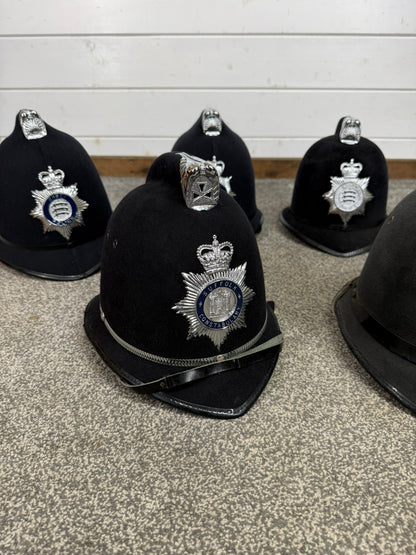 6x Ex Police Bobby Helmet Custodian Helmet Job Lot Film Display Theatre