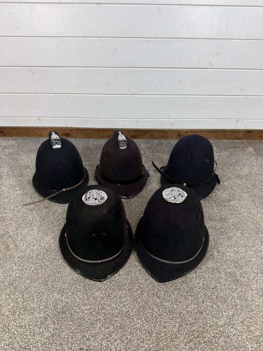 5x Ex Police Bobby Helmet Custodian Helmet Job Lot Film Display Theatre