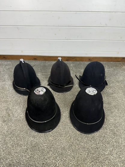 5x Ex Police Bobby Helmet Custodian Helmet Job Lot Film Display Theatre