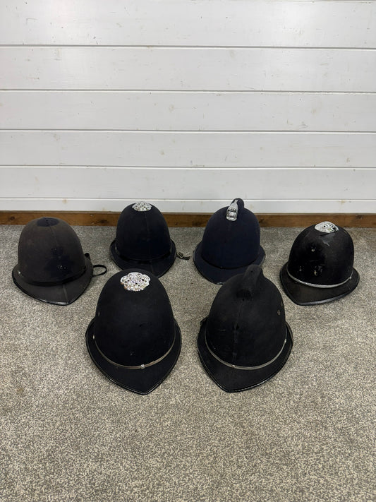 6x Ex Police Bobby Helmet Custodian Helmet Job Lot Film Display Theatre
