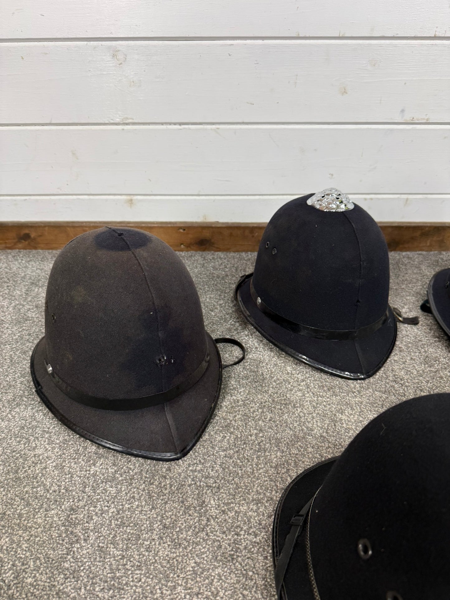 6x Ex Police Bobby Helmet Custodian Helmet Job Lot Film Display Theatre