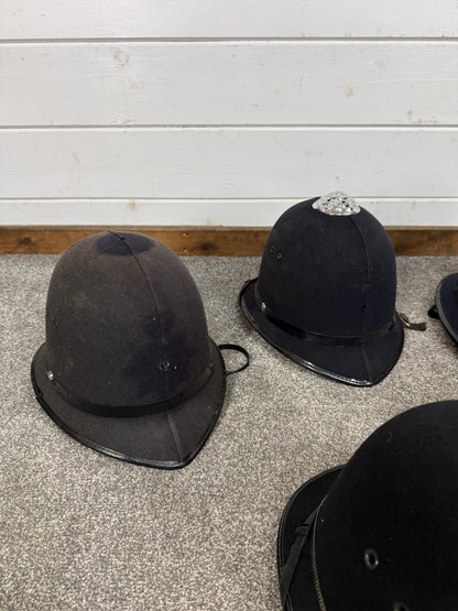 6x Ex Police Bobby Helmet Custodian Helmet Job Lot Film Display Theatre