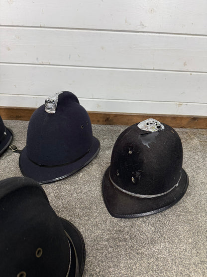 6x Ex Police Bobby Helmet Custodian Helmet Job Lot Film Display Theatre