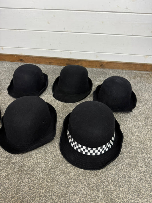 7x Ex Police WPC Bowler Hat Job Lot Fancy Dress Theatre Display
