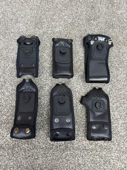 6x Ex Police Radio Leather Case Pouch Klickfast Job Lot Bundle Security Film TV Prop