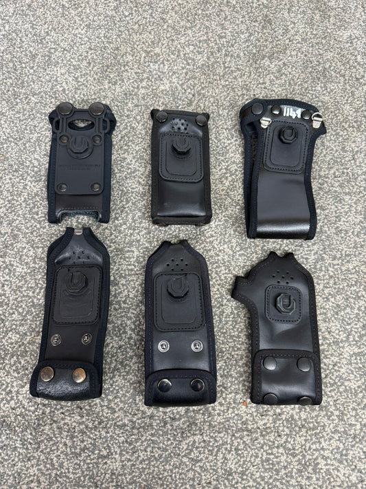 6x Ex Police Radio Leather Case Pouch Klickfast Job Lot Bundle Security Film TV Prop