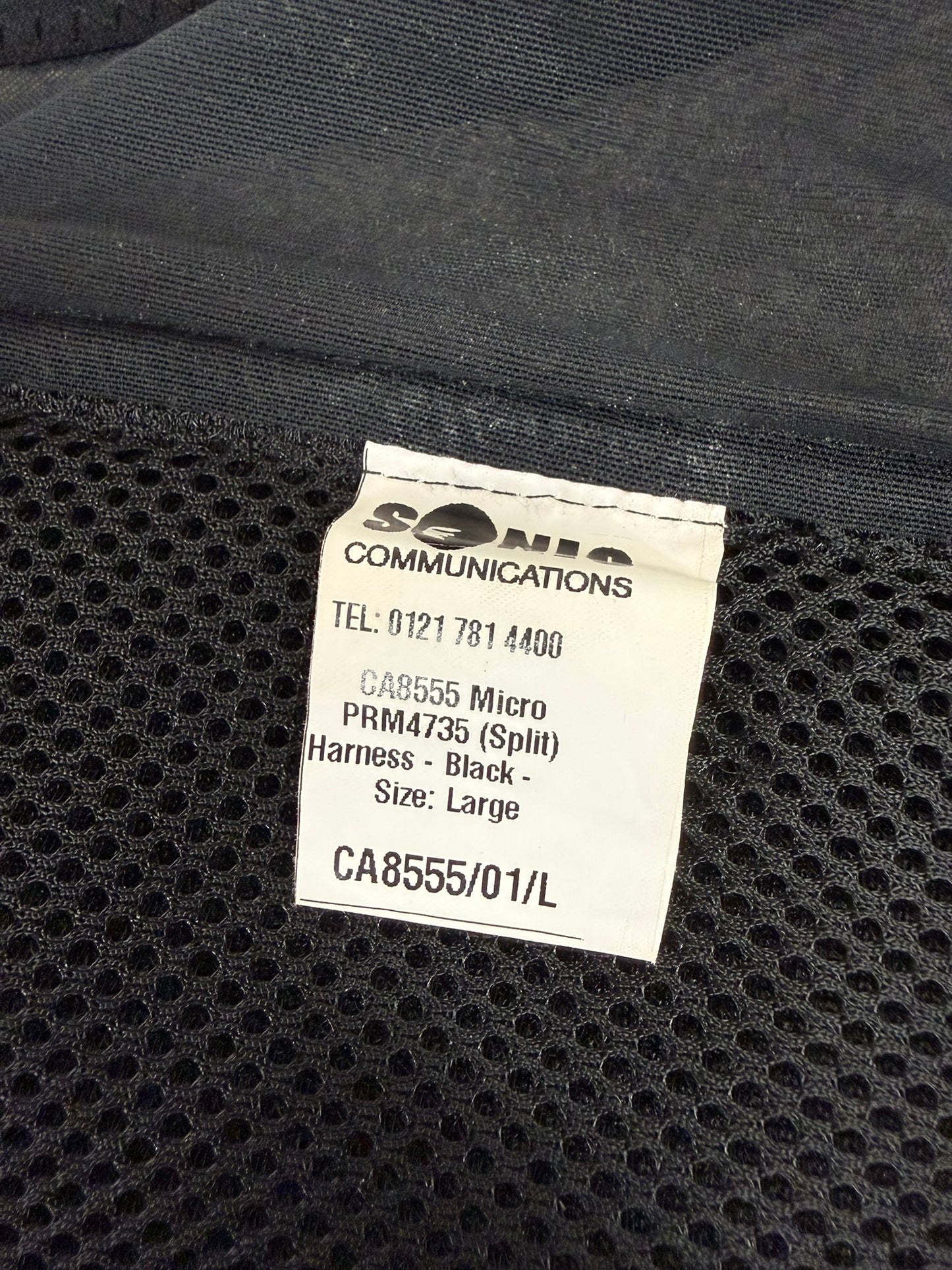 Sonic Covert Black Shoulder Radio Harness CA8555 Ex Police Security Comms
