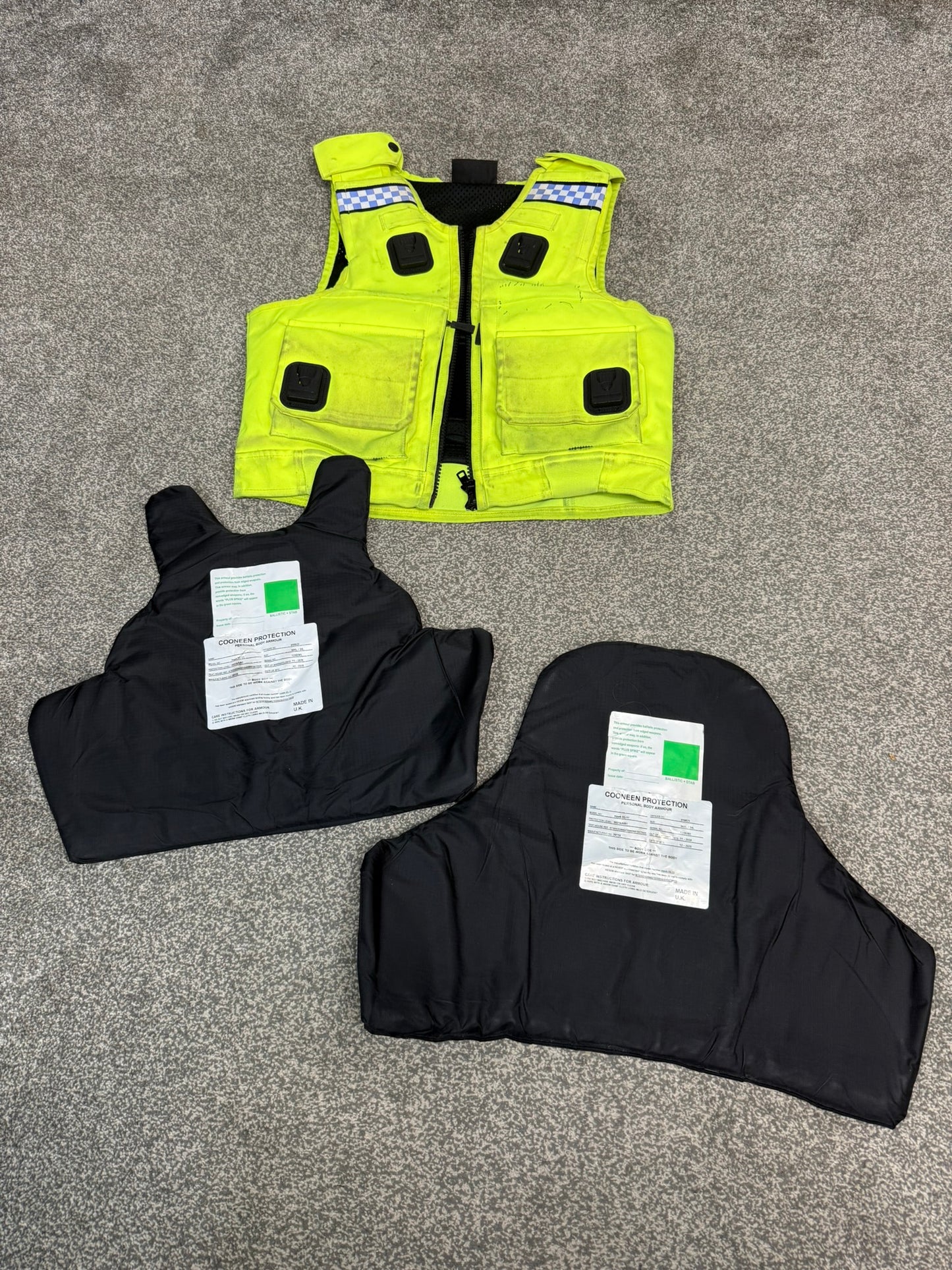 Ex Police Cooneen Hi Vis Body Armour Stab Vest MEDIUM - Anti Stab & Ballistic HG1A & KR1