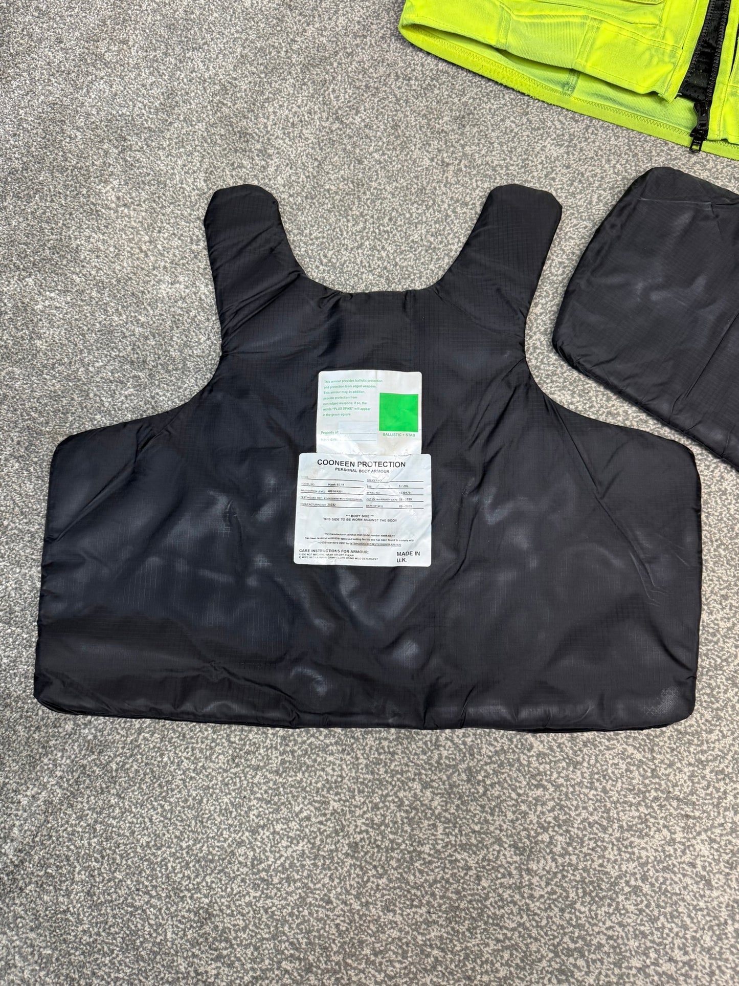 Ex Police Cooneen Hi Vis Body Armour Stab Vest X LARGE - Anti Stab & Ballistic HG1A & KR1