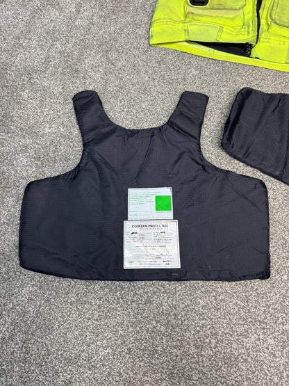 Ex Police Cooneen Hi Vis Body Armour Stab Vest LARGE - Anti Stab & Ballistic HG1A & KR1