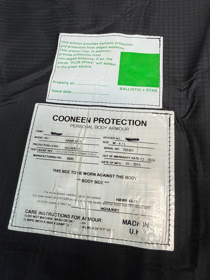 Ex Police Cooneen Hi Vis Body Armour Stab Vest LARGE - Anti Stab & Ballistic HG1A & KR1