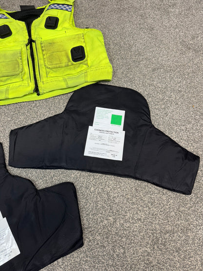 Ex Police Cooneen Hi Vis Body Armour Stab Vest LARGE - Anti Stab & Ballistic HG1A & KR1