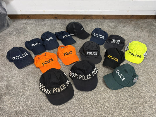 15x Ex Police Baseball Cap Job Lot Collectors Display Film TV Uniform
