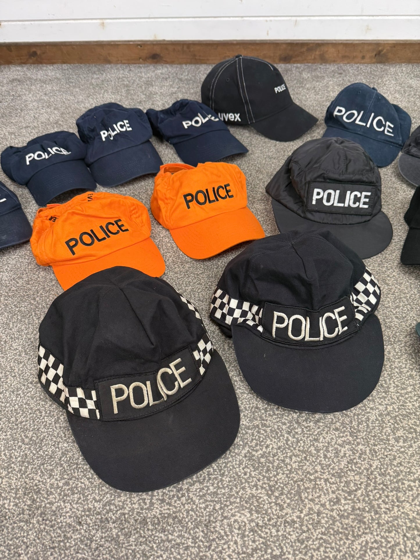 15x Ex Police Baseball Cap Job Lot Collectors Display Film TV Uniform