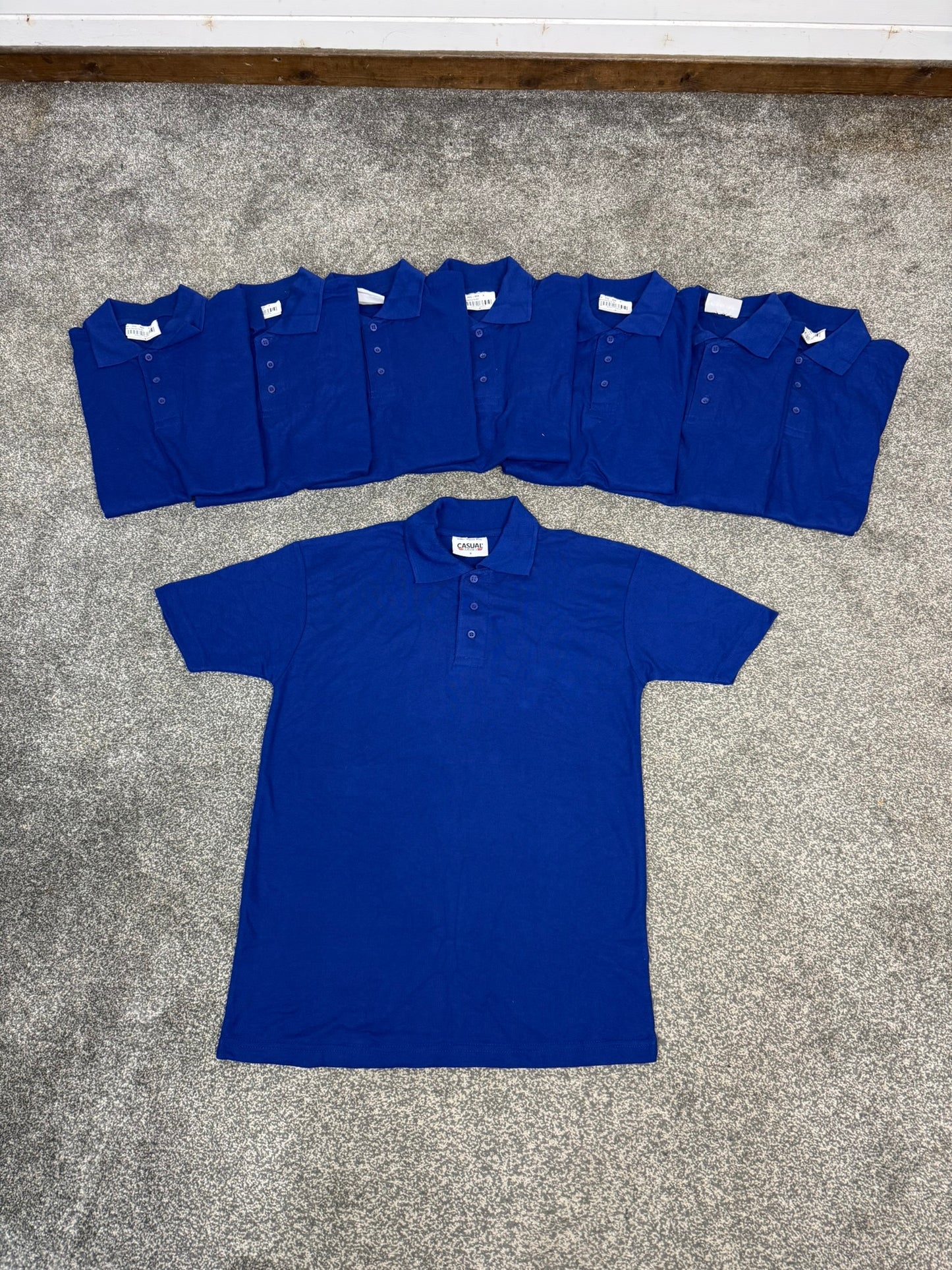 8x Royal Blue Polo Shirts T-Shirt Job Lot Bundle - SMALL