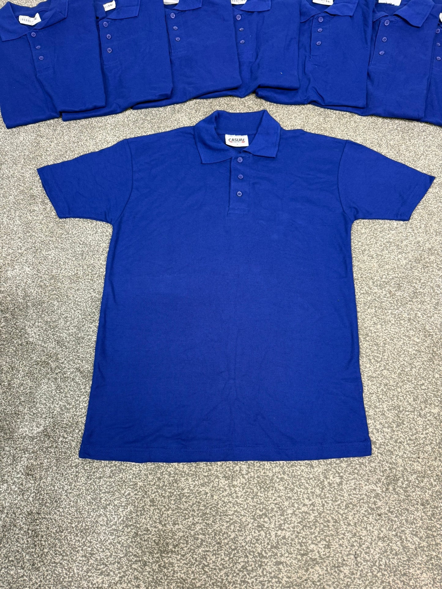 8x Royal Blue Polo Shirts T-Shirt Job Lot Bundle - SMALL