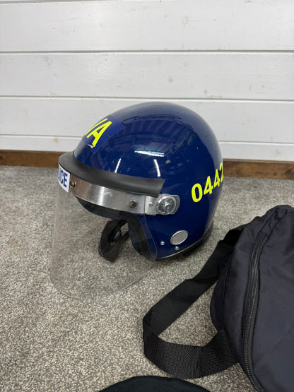 Ex Police Guardian Riot Helmet Fleece Bag & Hood TV Film Collectable Display