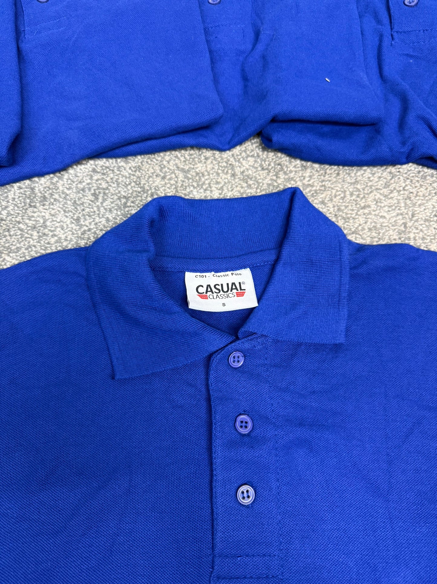 8x Royal Blue Polo Shirts T-Shirt Job Lot Bundle - SMALL