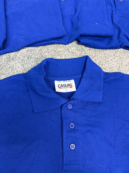 8x Royal Blue Polo Shirts T-Shirt Job Lot Bundle - SMALL