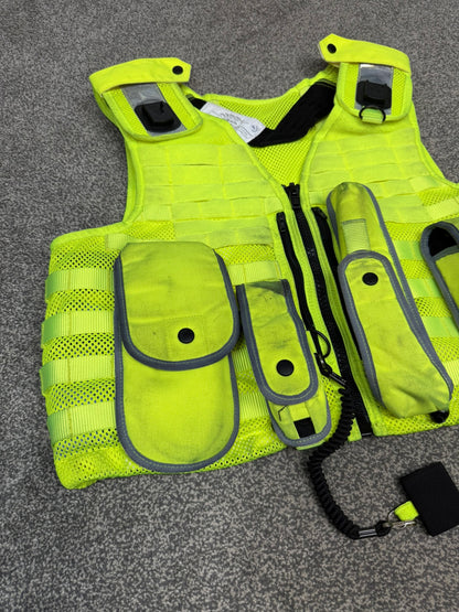 Ex Police Safariland Hi-Vis MOLLE Vest & Pouches Tactical Security Vest X LARGE