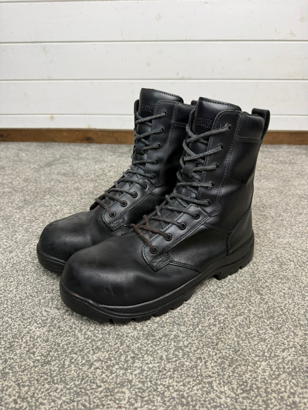 Magnum Elite Shield Met Black Leather Combat Boots UK 10.5 Ex Police Security Work