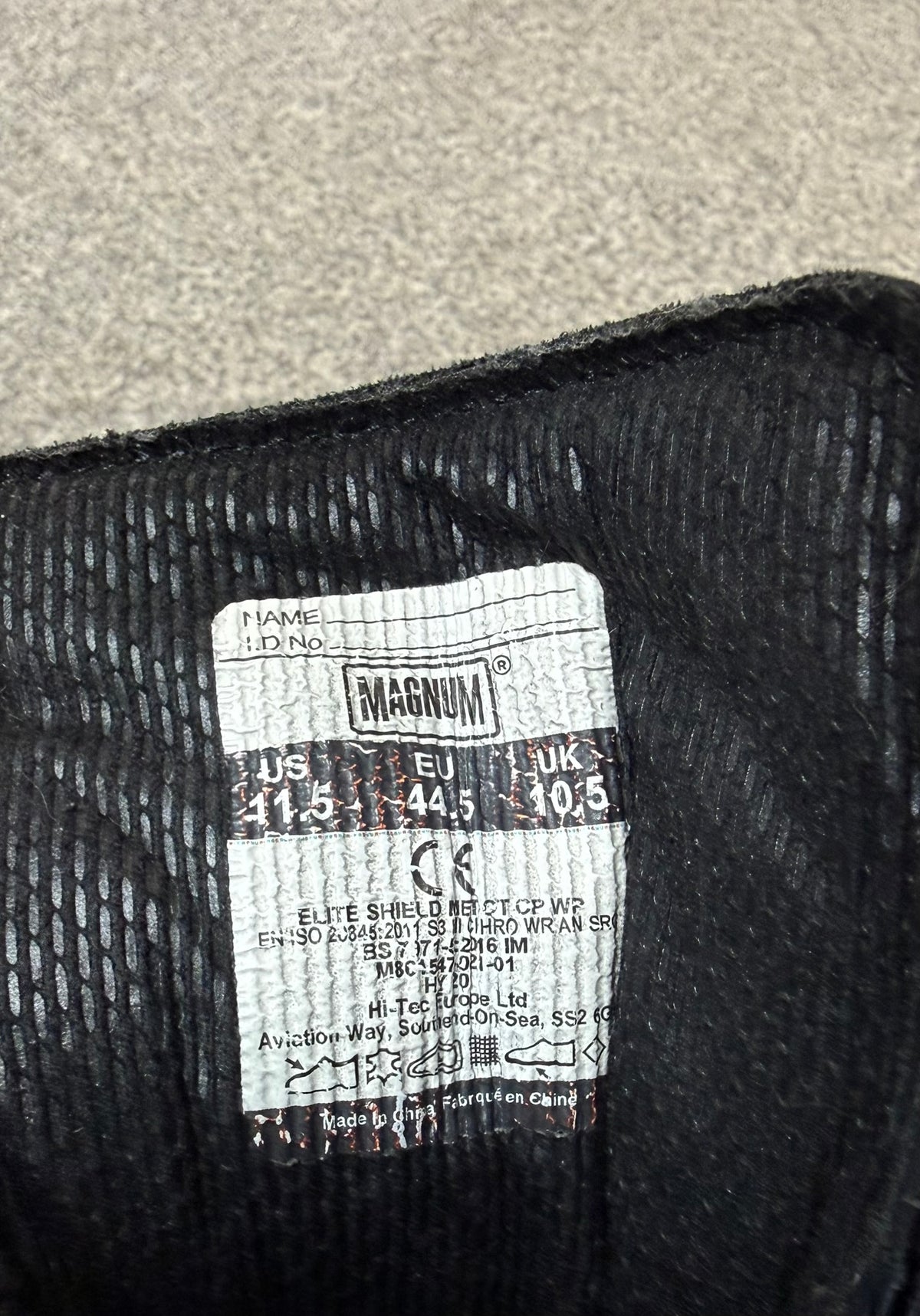 Magnum Elite Shield Met Black Leather Combat Boots UK 10.5 Ex Police Security Work