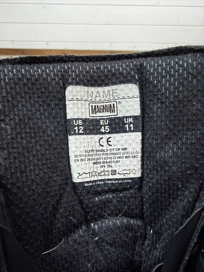 Ex Police Magnum Elite Shield Safety Boots Black Leather UK 11 Security Work