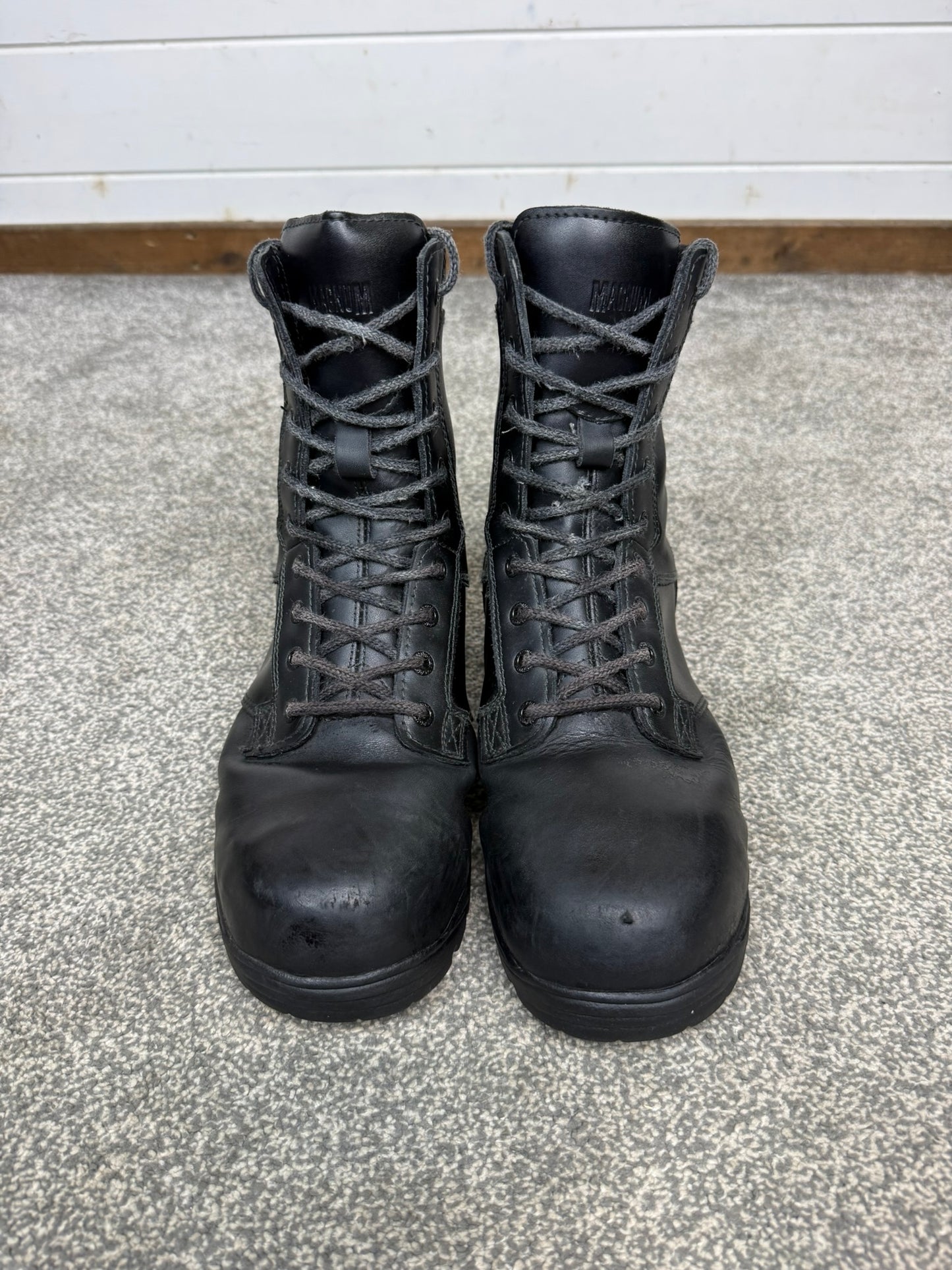 Magnum Elite Shield Met Black Leather Combat Boots UK 7 Ex Police Security Work