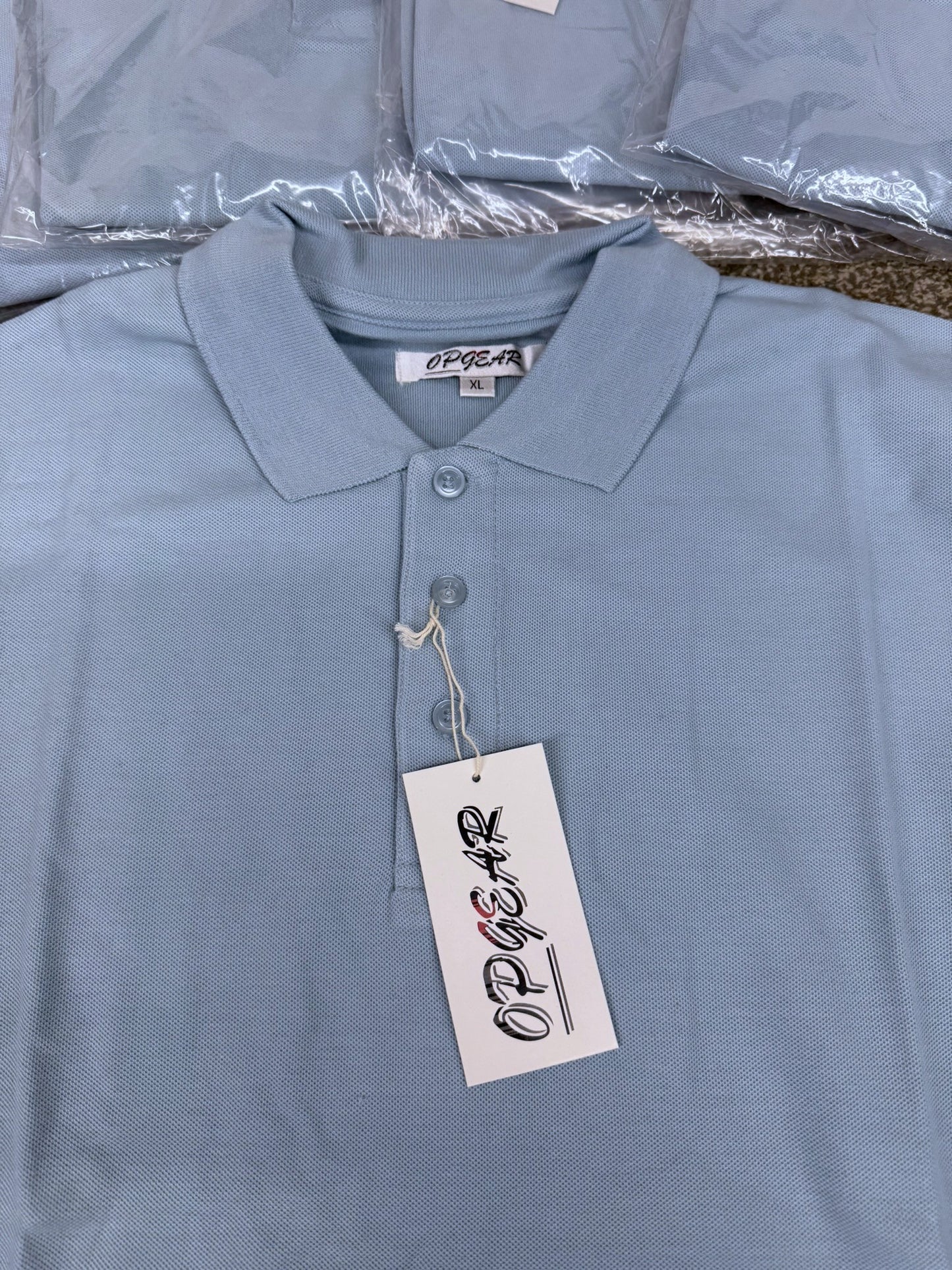 5x Op Gear Light Blue Polo Shirts T-Shirt Job Lot Bundle - X Large