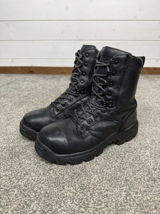 Ex Police Magnum Shield ST Combat Boots Black Leather UK 6 Security Work