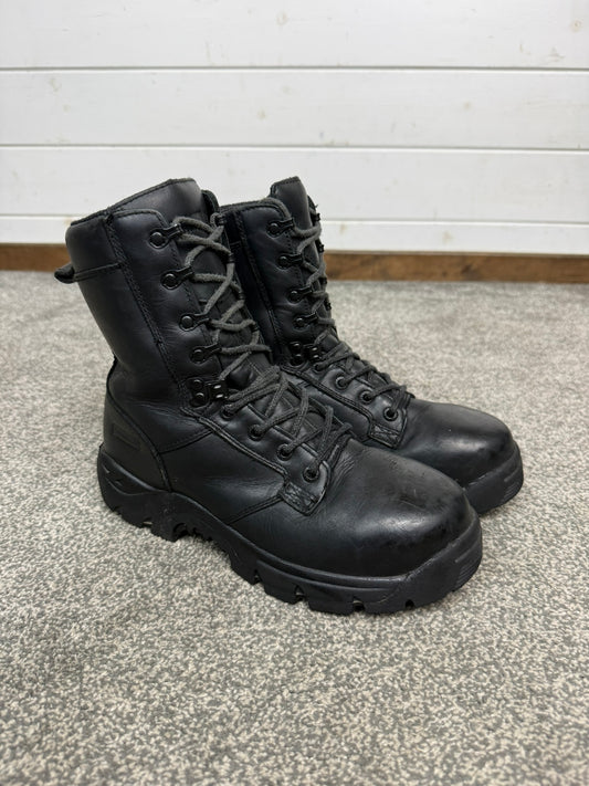 Ex Police Magnum Shield ST Combat Boots Black Leather UK 6 Security Work
