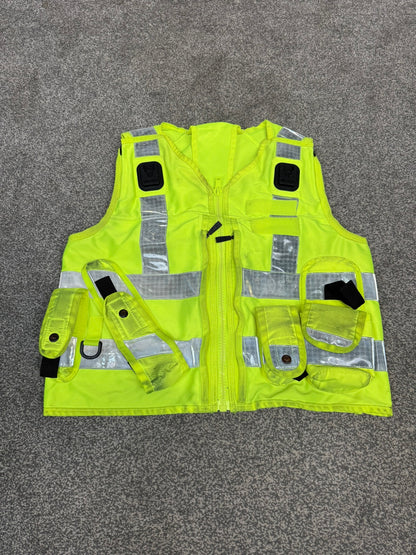 Ex Police Hi Vis Utility Vest & Pouches Model 774 Left Handed Patrol SIA Security